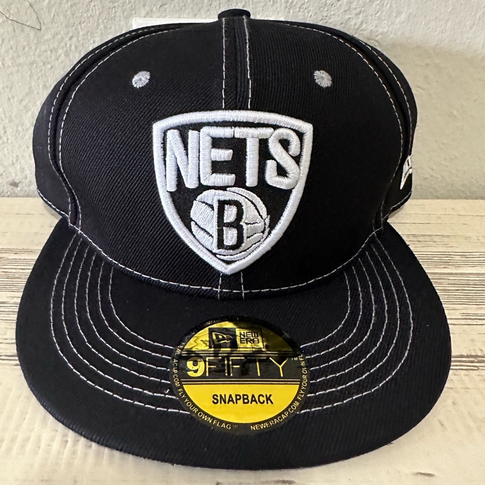Brooklyn Nets Mitchell and Ness NBA  Black & Gray  Adjustable Cap